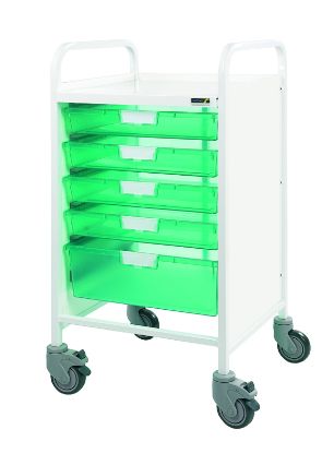Sunflower Vista 50 Clinical Trolley, 4 Single/1 Double Tray