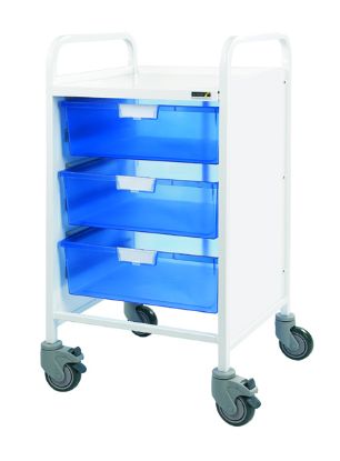 Sunflower Vista 50 Clinical Trolley, 3 Double Depth Trays