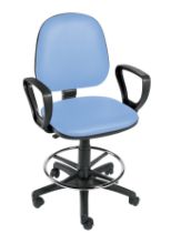 Chair Operator (Sunflower) Footring,Arms And 5 Castor Base Cool Blue