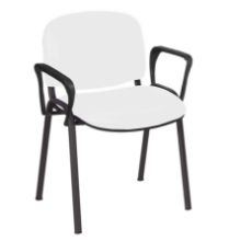 Chair Galaxy Visitor With Arms Vinyl Anti-Bacterial Upholstery White