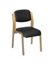 Chair Aurora Visitor No Arms Vinyl Anti-Bacterial Upholstery Black