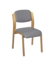 Chair Aurora Visitor No Arms Vinyl Anti-Bacterial Upholstery Grey
