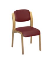 Chair Aurora Visitor No Arms Vinyl Anti-Bacterial Upholstery Red Wine