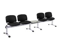 Chair Visitor Venus Modular 4 Seat/1 Table Vinyl Anti-Bacterial Upholstery Black