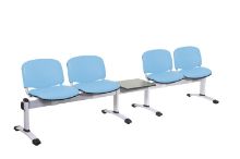 Chair Visitor Venus Modular 4 Seat/1 Table Vinyl Anti-Bacterial Upholstery Sky Blue