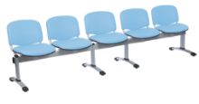 Chair Visitor Venus Modular 5 Seat Vinyl Anti-Bacterial Upholstery Sky Blue