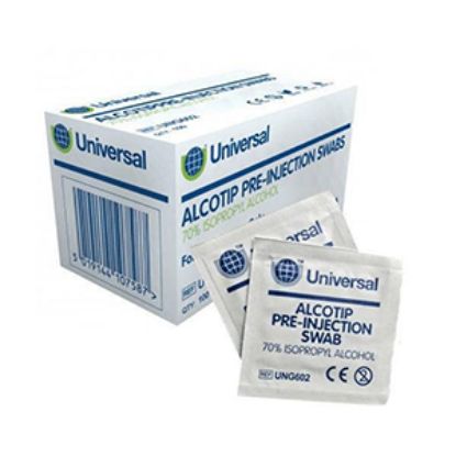 Pre-Injection Wipe Non-Sterile (Alcotip) (70% Isoprop Alcohol) x 100