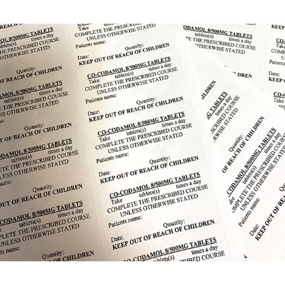 Labels Co-Codamol Pre-Printed x 24 image 1