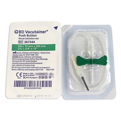 VACUTAINER PSH BUTTON BLD COL'TN SET 21G 30CM LUER ADAPT X50