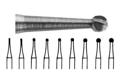 Tungsten Carbide Dental Burs - Round Ra x 5 - Unodent (Various Sizes Available)