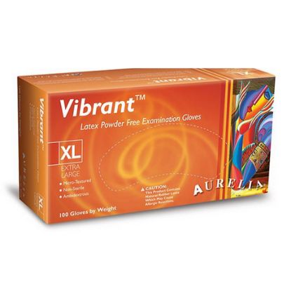Vibrant P/F Latex Examination Gloves x 100