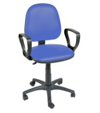 Chair Operator Arms & Five Castor Base Mid Blue