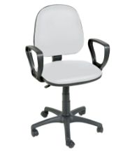 Chair Operator Arms & Five Castor Base White